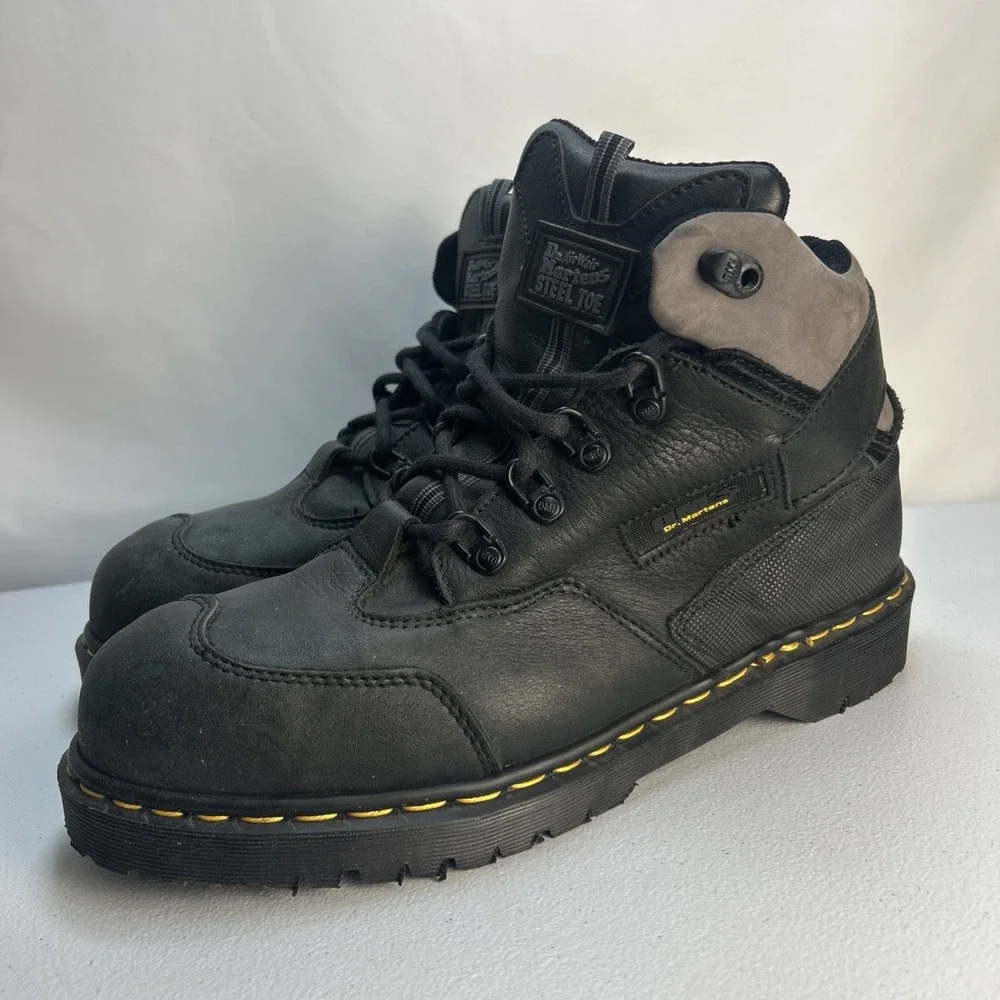 Dr. Martens Industrial Steel Toe Work Boots Black Leather Mens Size 11 AirWair